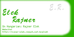 elek rajner business card